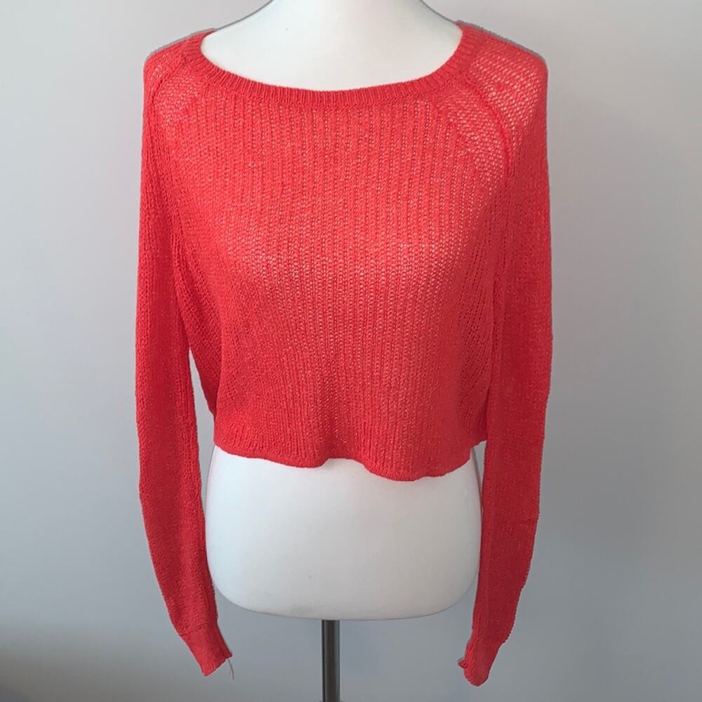 BP Orange Pullover Crop Top Sweater Sz S